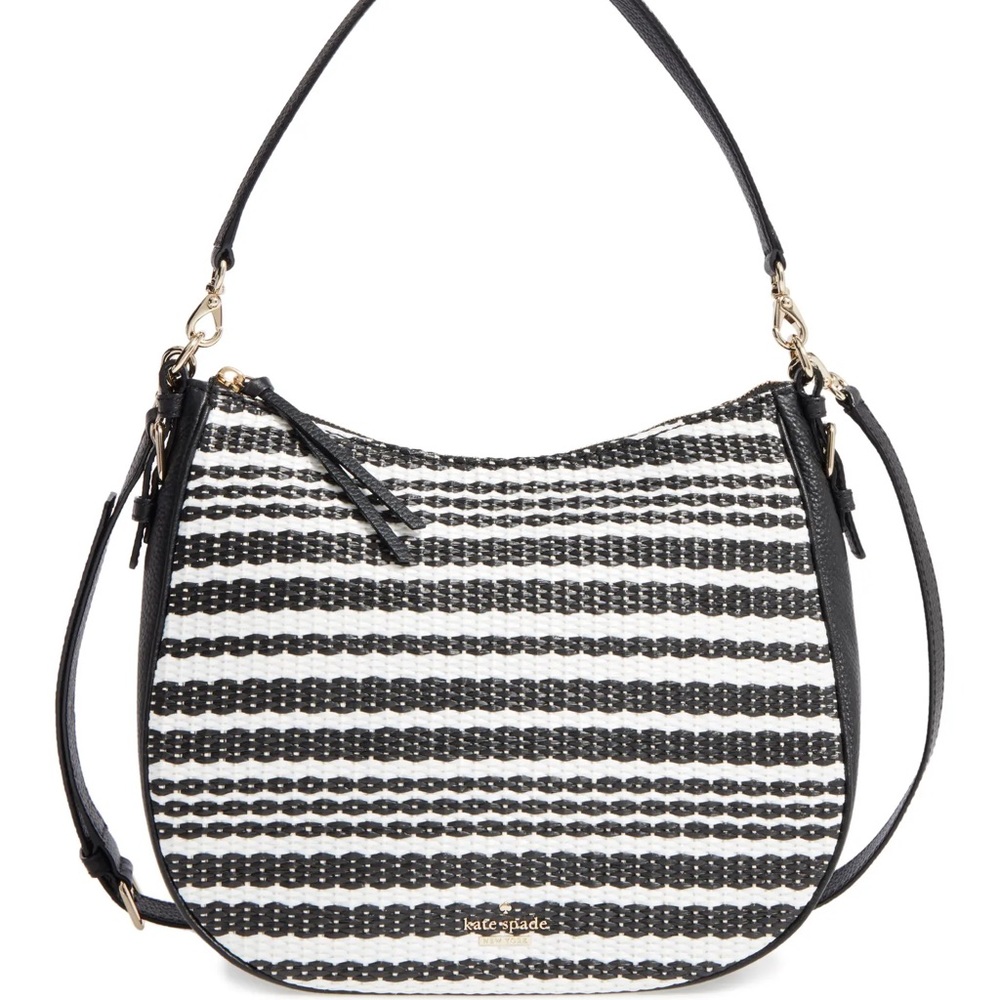 cobble hill - straw mylie raffia & leather hobo